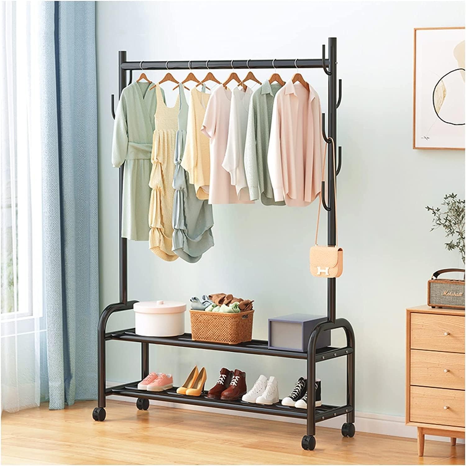 80cmローチェスト4段 ブラウン 仕切り付き フルスライドレール 日本製